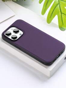 PU皮革素色手機殼 - 紫色 - 查看 5