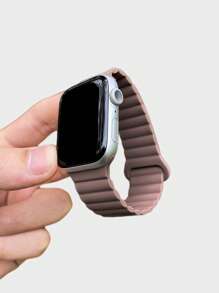 1pc Unisex Silicone Magnetic Watch Band, Compatible With Apple Watch 42mm, 38mm, 40mm, 41mm, 44mm, 45mm, 46mm, 49mm, Fashionable Smart Watch Replacement Strap, Suitable For Ultra2, Ultra SE2, SE 11, 10, 9, 8, 7, 6, 5, 4, 3, 2, 1 Series, Can Be Used As Student Back-To-School Gift