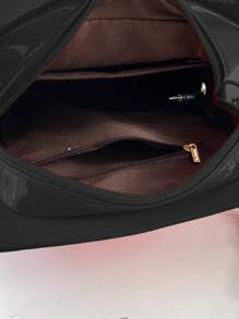 Thiết kế điện thoại mini Túi mới lạ Dây đeo dây kéo kim loại - màu đen - Xem 3