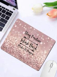 1pc Slogan Graphic Rubber Mouse Pad - Multicolor - View 1