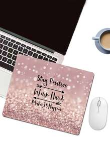 1pc Slogan Graphic Rubber Mouse Pad - Multicolor - View 2