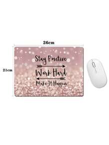 1pc Slogan Graphic Rubber Mouse Pad - Multicolor - View 3