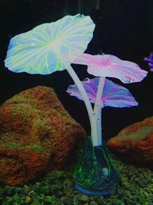 1入組蘑菇設計坦克裝飾品，彩色矽膠坦克裝飾傢居裝飾 - 彩色 - 查看 1