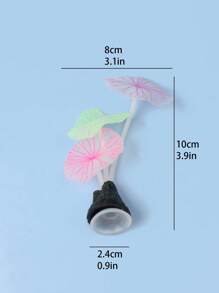 1入組蘑菇設計坦克裝飾品，彩色矽膠坦克裝飾傢居裝飾 - 彩色 - 查看 4