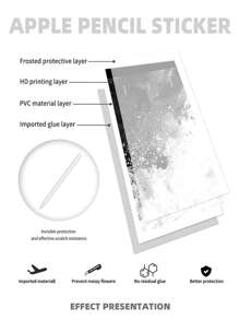 1套抽象圖案觸控筆貼紙適用於Apple Pencil - 彩色 - 查看 4