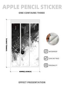 1套抽象圖案觸控筆貼紙適用於Apple Pencil - 彩色 - 查看 5