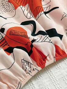 SHEIN Unity 圖案印花下擺打結襯衫 - 彩色 - 查看 3