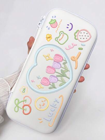 Tulip Pattern Storage Bag Compatible With Nintendo Switch