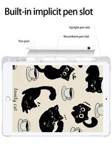 Ốp lưng chống rơi họa tiết mèo hoạt hình tương thích với iPad - Nhiều màu - Xem 3