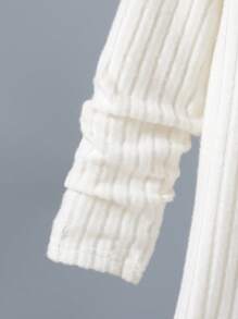 SHEIN Tween Boy 字母拼接細節立領短袖衫(不含項鍊) - 白色 - 查看 5