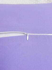 1入組無填充物亮片裝飾靠墊套，紫色滌綸抱枕套，家用 - 紫色 - 查看 4