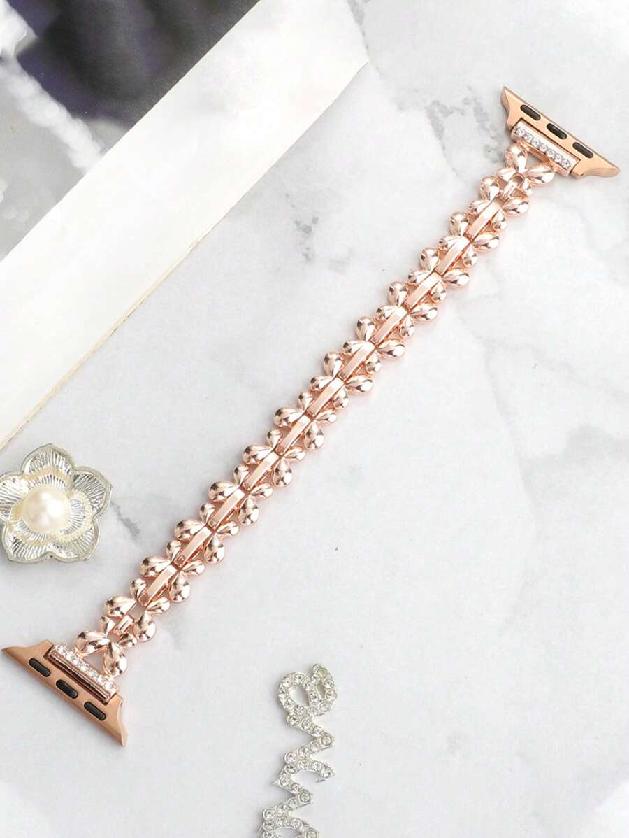 Zinc Alloy Watchband Compatible With Apple Watch - Rose Gold - View 1