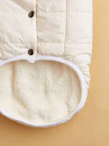 1 Miếng Đơn giản Màu thuần Mùa Đông Dày lên Áo khoác cho thú cưng Đối với Chó to , Ngoài trời Chống gió Chó tha mồi vàng áo - trắng - Xem 4