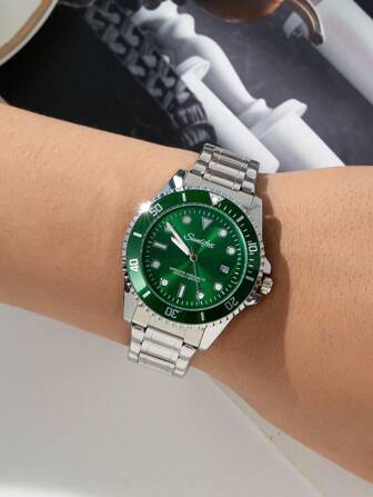 1 reloj resistente al agua plateado Simple a la moda, adecuado para uso diario, festival y regalo de cumpleaños