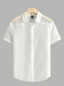 Manfinity Hypemode Men Solid Button Up Sheer Shirt - Apricot - View 1