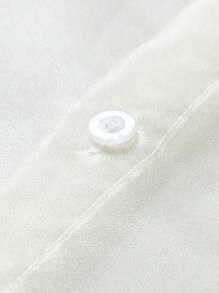 Manfinity Hypemode Men Solid Button Up Sheer Shirt - Apricot - View 6