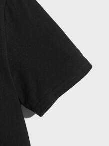 GENTILAND 男士棉反光骷髅頭圖案T恤 - 黑色 - 查看 6