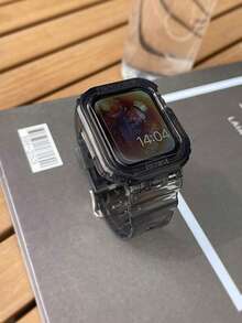 1入組套 和 錶帶兼容 Apple Watch 錶帶 44 毫米 40 毫米 45 毫米 41 毫米 42 毫米 38 毫米配件透明矽膠手鍊兼容 Apple Watch 系列 8 3 6 se 7 - 黑色 - 查看 4