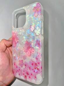 Ốp lưng hoa anh đào, ốp lưng mềm mạ vàng sang trọng, tương thích với iPhone, Redmi Note, Galaxy, bảo vệ toàn diện camera, phiên bản quốc tế, không phải phiên bản nội địa. - Hồng - Xem 3