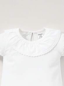 Baby Girl Ruffle Trim Flounce Sleeve Bodysuit