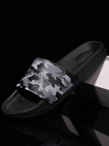 Fashionable Slides For Men, Camo Pattern Single Band PVC Slippers - Multicolor - View 2