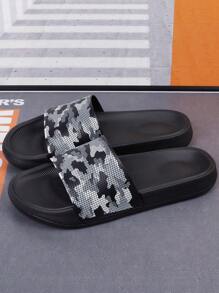 Fashionable Slides For Men, Camo Pattern Single Band PVC Slippers - Multicolor - View 5