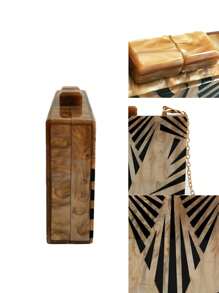 CEZIRA豪華晚宴包，晚宴包迷人，優雅，精美，靜謐的奢華金屬鏈迷你方形手拿包丙烯酸晚宴包交叉身體背，適用於女士，女人，派對女孩，新娘，適合派對，婚禮，舞會，晚宴/宴會，晚宴/宴會，最好的禮物給女性媽媽教師朋友伴娘 - 彩色 - 查看 8