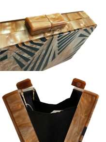 CEZIRA豪華晚宴包，晚宴包迷人，優雅，精美，靜謐的奢華金屬鏈迷你方形手拿包丙烯酸晚宴包交叉身體背，適用於女士，女人，派對女孩，新娘，適合派對，婚禮，舞會，晚宴/宴會，晚宴/宴會，最好的禮物給女性媽媽教師朋友伴娘 - 彩色 - 查看 9