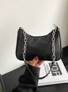 Solid Color Chain Shoulder Bag Fashion Style