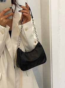 Solid Color Chain Shoulder Bag Fashion Style