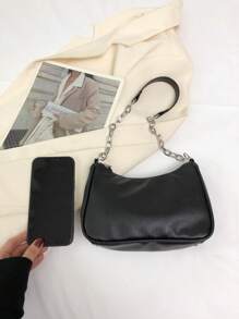 Solid Color Chain Shoulder Bag Fashion Style