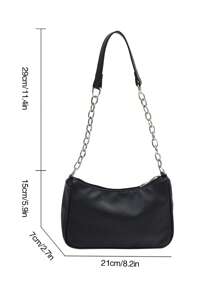 Solid Color Chain Shoulder Bag Fashion Style
