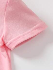 Bộ thời trang bé gái Đề can Hoa Giải trí - Hồng - Xem 5