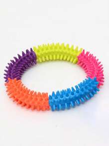 1入組撞色圓形設計寵物磨牙玩具適用於狗狗適用於磨牙 - 彩色 - 查看 5