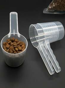 2入組透明塑料寵物食物勺適用於小動物適用於餐飲餵養 - 無色 - 查看 1