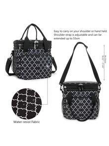 Bebé Bolsa de pañales multifuncional prueba de fugas - Negro - Ver 3