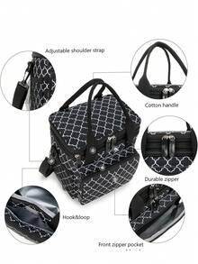 Bebé Bolsa de pañales multifuncional prueba de fugas - Negro - Ver 6