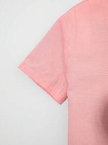 SHEIN Boys Solid Popover Shirt - Coral Pink - View 3