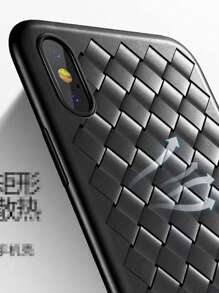 塑膠編織細節手機殼 - 黑色 - 查看 3