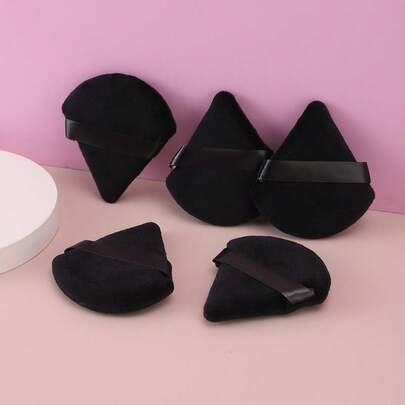 5pcs Black Triangle Shaped Powder Puff Set For Loose Powder, With Crystal Velvet Short Hair, Soft And Adhesive,Makeup,Cheap,Room Decor,Vanity,Travel,Bedroom,Makeup Accessories,Puff,Makeup Blender,Powder Puff,Makeup Sponge,Cheap,Stocking Stuffers,Makeup,Makeup Tools,Cheap Stuff,Gifts,Gifts For Women,Christmas Gifts,Giveaways,Travel,Cheap Stuff,Travel Essential