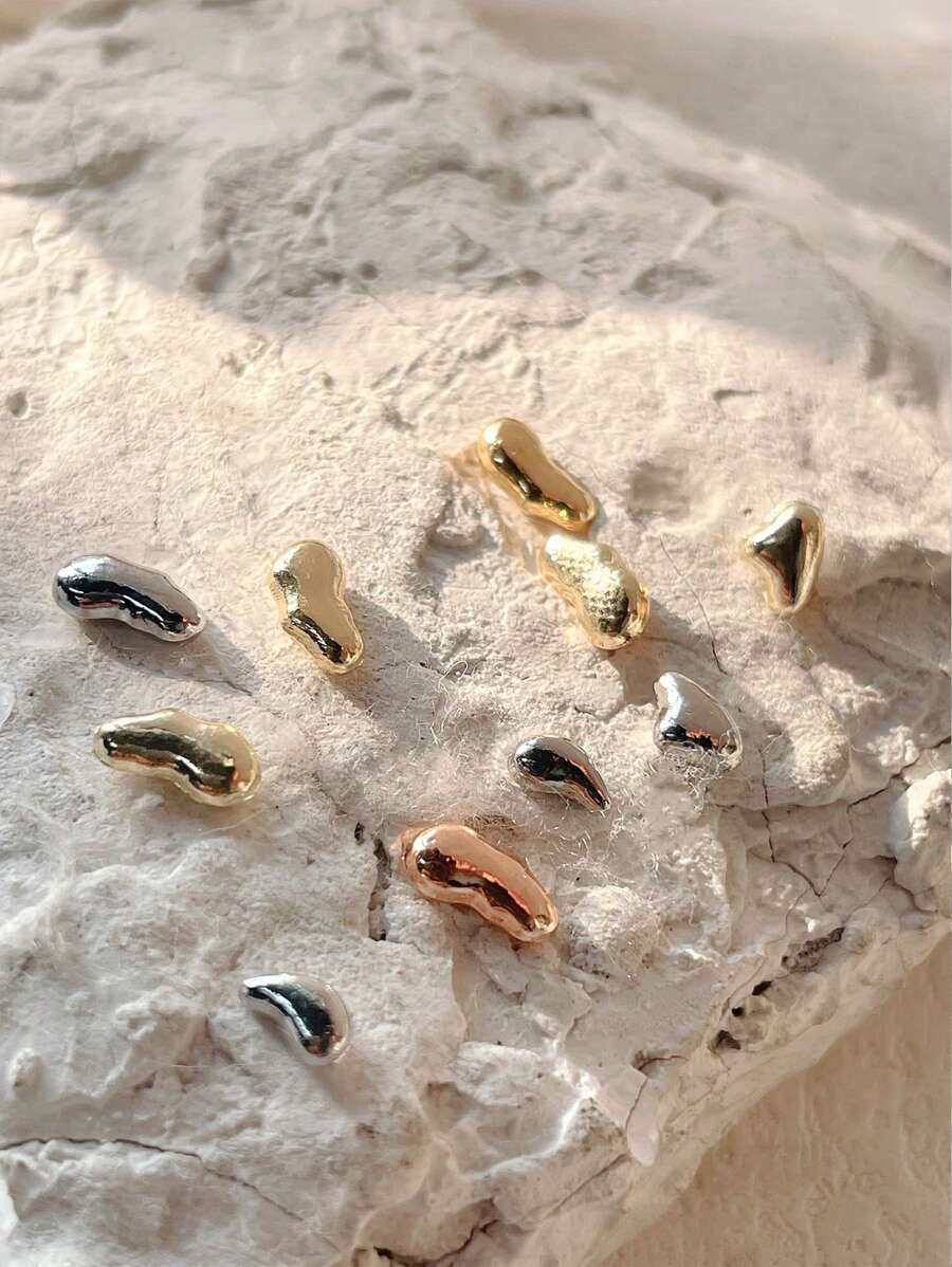 10 件不对称珠饰美甲装饰 - 彩色 - 查看 1