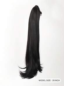 Medium-Long Straight Ponytail Hair Extension - Black - View 3