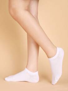 6pairs Letter Graphic Ankle Socks - White - View 2