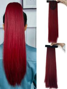 Phần mở rộng tóc tổng hợp dài thẳng kiểu đuôi ngựa - Màu Đỏ Sâu - Xem 1