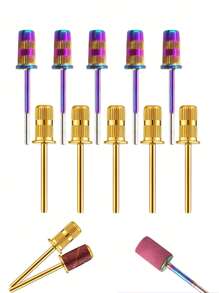 10pcs Stainless Steel Nail Polishing Head - Multicolor - View 1