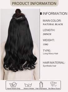 Tóc Dài Xoăn Tổng Hợp - màu đen - Xem 3