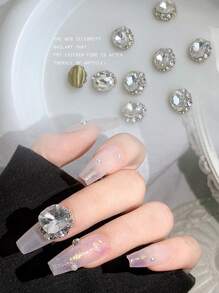 10入組水鑽裝飾美甲飾品 - 彩色 - 查看 2