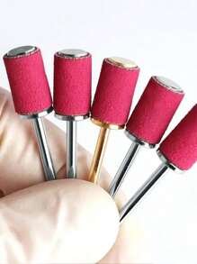 100入組亮粉色亞克力美甲砂帶凝膠拋光劑指甲鑽頭美甲修腳 - 玫紅色 - 查看 2