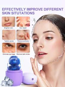 1入組矽膠面部按摩冰格 - 彩色 - 查看 2