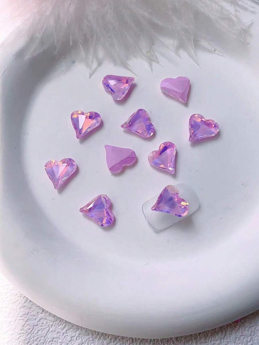 10入組心形美甲飾品 - 紫色 - 查看 1